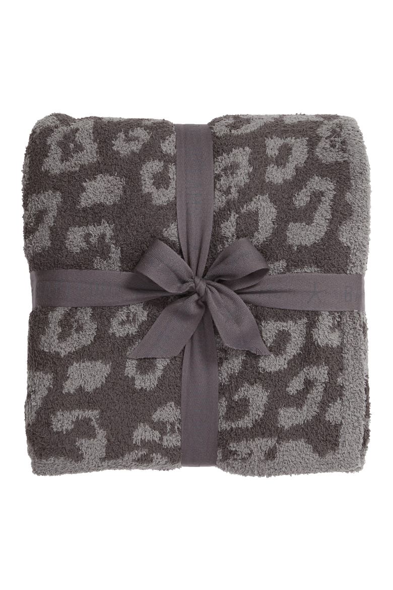 CozyChic® Leopard Print 54 x 72 Throw Blanket, Main, color, GRAPHITE/CARBON