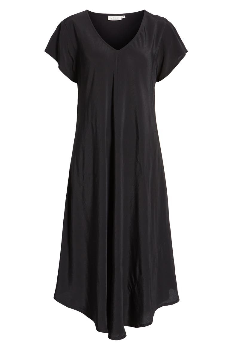Nebili V-Neck Shift Dress, Alternate, color, BLACK