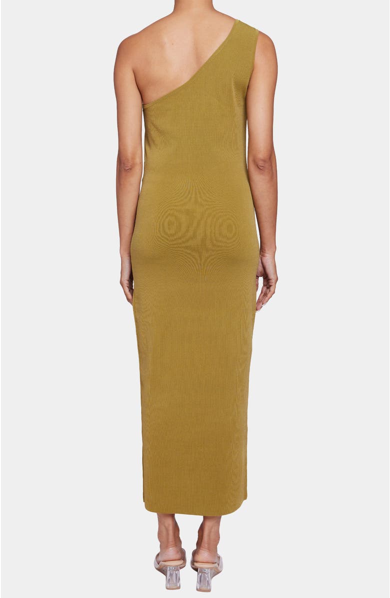 Santorelli AZALEA Sleeveless One-Shoulder Bodycon Midi Knit Dress, Alternate, color, Chamomile