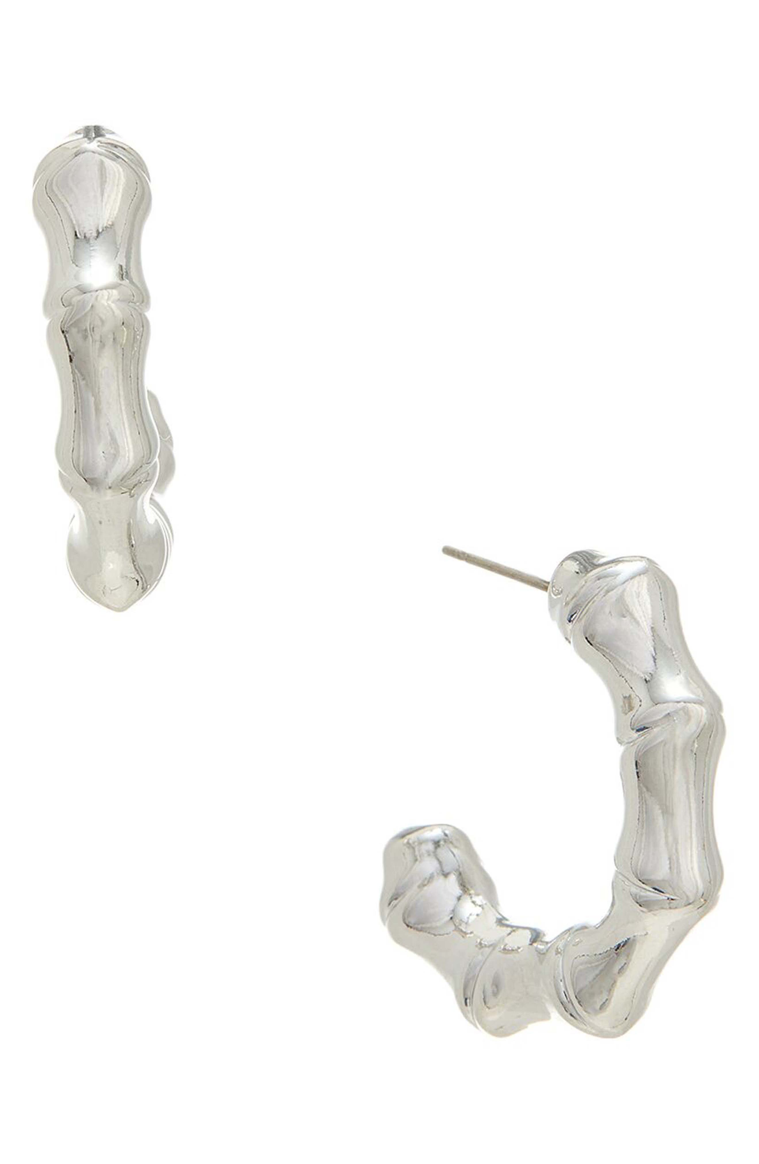 Juvell Bamboo Textured Hoop Earrings