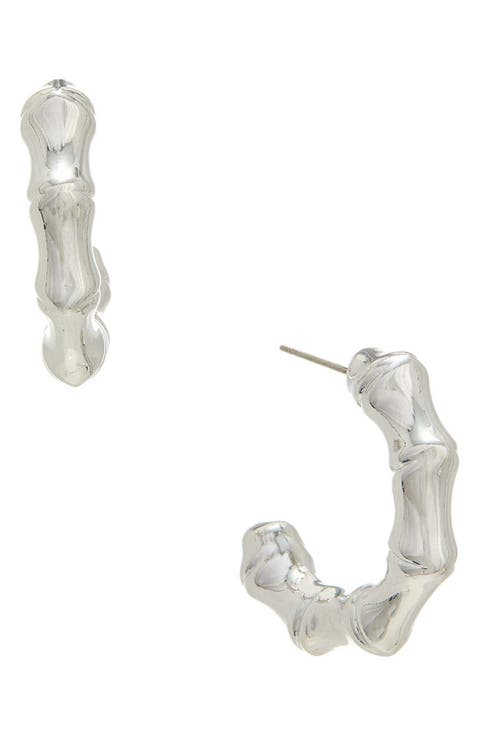 Bamboo Textured Hoop Earrings