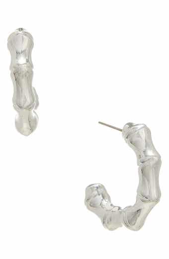 Juvell Bamboo Textured Hoop Earrings