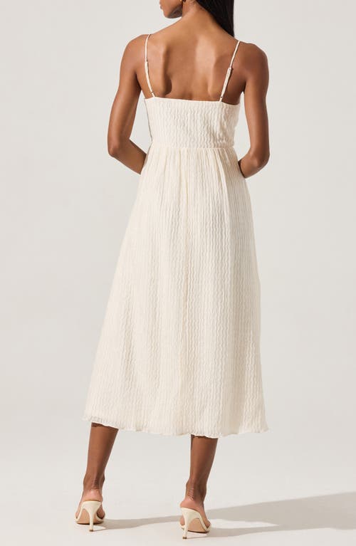 Astr The Label Textured V-neck Midi Dress In Cream