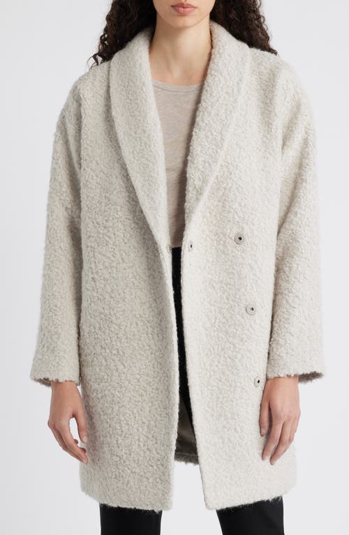 Eileen Fisher Shawl-collar Curly Alpaca Coat In Neutral