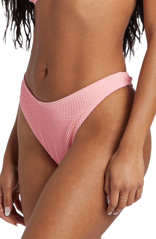 Billabong Summer High Skimpy Hike Bikini Bottoms In Flamingo