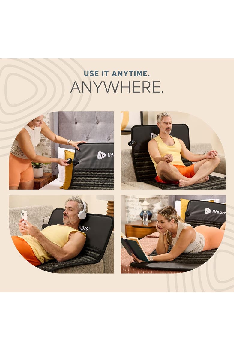Portable Far Infrared Heating Mat (39 x 19.5 and 74 x 31in)  with Heating Pads for Recovery & Pain Relief, Alternate, color, Black/Medium