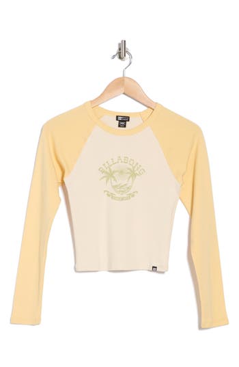 Shop Billabong Cabana Raglan Sleeve T-shirt In Pale Yellow