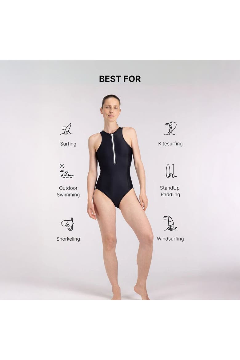 Yemaya Full Coverage One-Piece Swimsuit - Women's, Alternate, color, Black/White