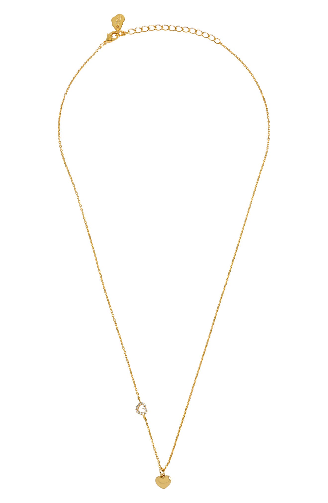 Estella Bartlett Crystal Heart & Charm Pendant Necklace In Gold