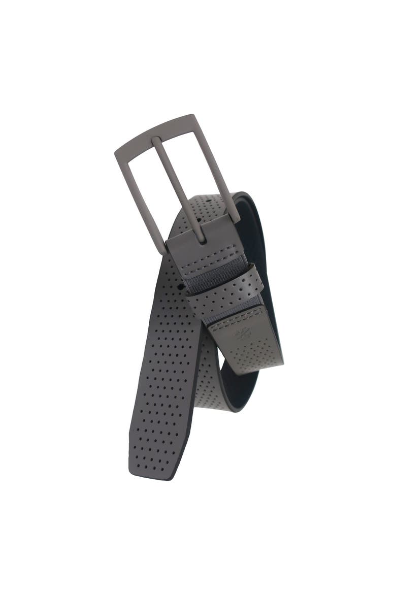 Comfort Stretch Perforated Leather Golf Belt, Main, color, Grey