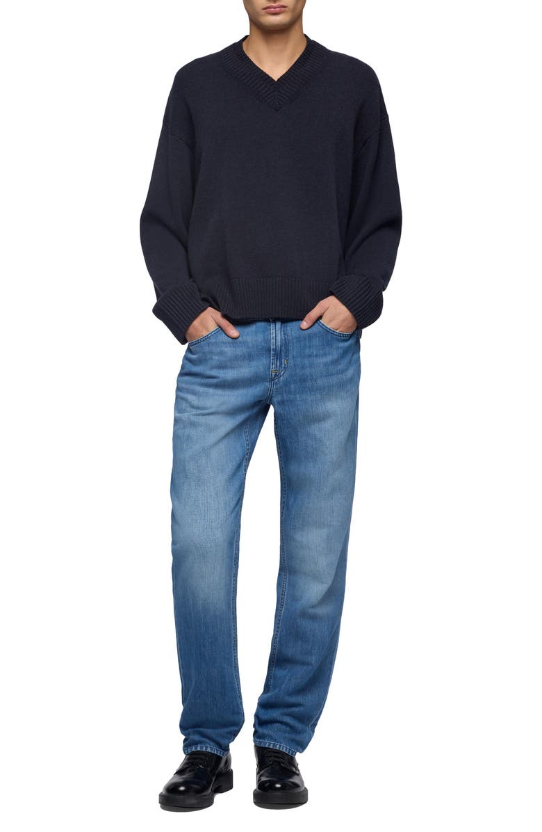 7 For All Mankind The Straight Cotton & Linen Jeans, Alternate, color, Cloudbreak