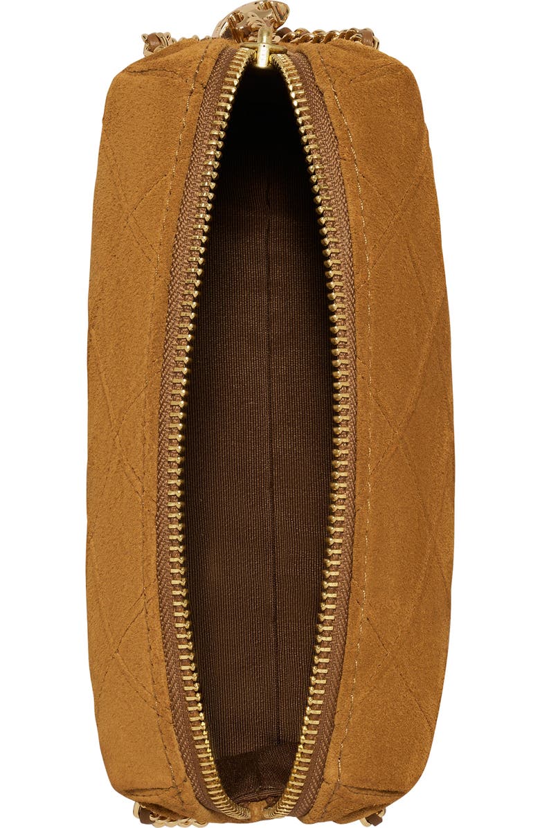 Tory Burch Fleming Soft Suede Crossbody Bag, Alternate, color, Chicory Brown