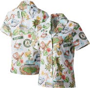 Reyn Spooner Women's Reyn Spooner White Oakland Athletics Scenic Camp Button-Up Shirt
