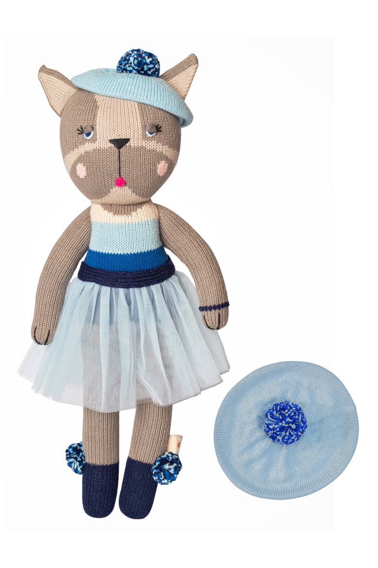 Oli Blu Frenchie Cotton Stuffed Animal & Hat Set, Main, color, GREY