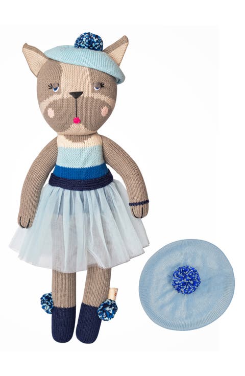 Oli Blu Frenchie Cotton Stuffed Animal & Hat Set