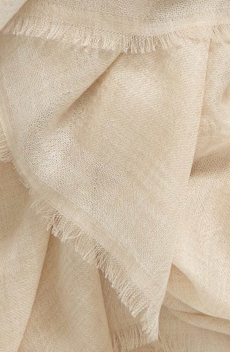 Vince Border Stripe Cashmere Scarf, Alternate, color,