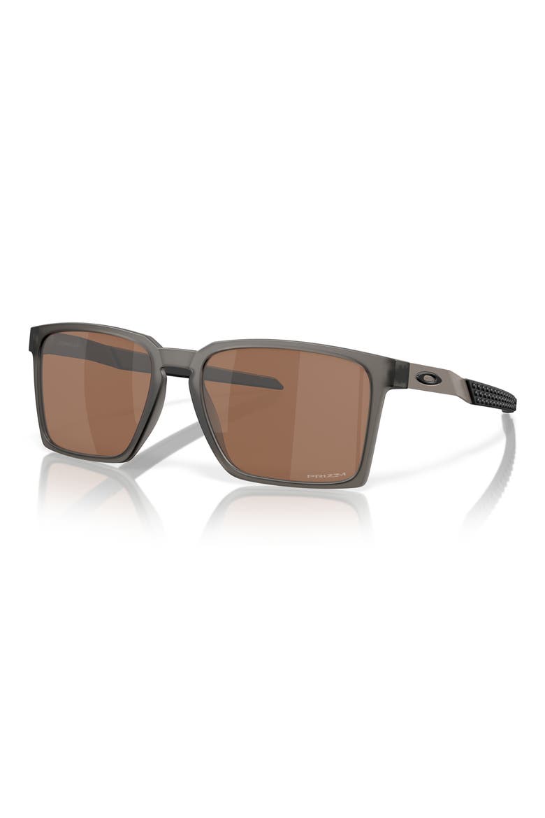 Exchange Sun 56mm Polarized Rectangular Sunglasses, Alternate, color, SMOKE