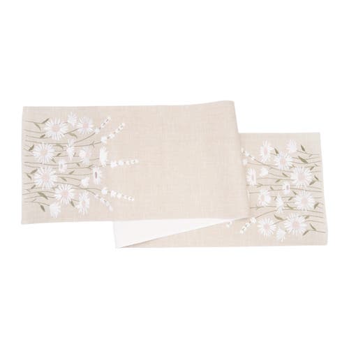 C & F Home C&f Home Daisy Bliss Table Runner 14" X 72" In Neutral
