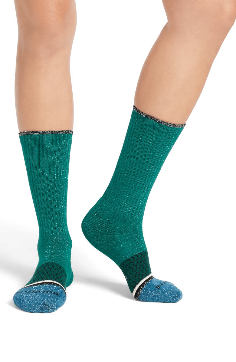 Bombas Wicked Sparkly Colorblock Crew Socks, Main, color, 