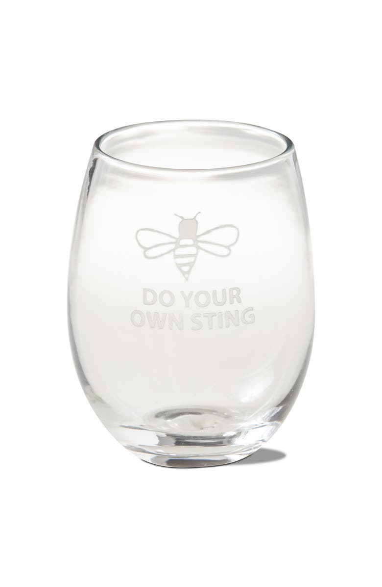 tag Do Your Own Sting Stemless Wine Glass Clear Drinkware, Main, color, Clear