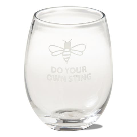 Do Your Own Sting Stemless Wine Glass Clear Drinkware