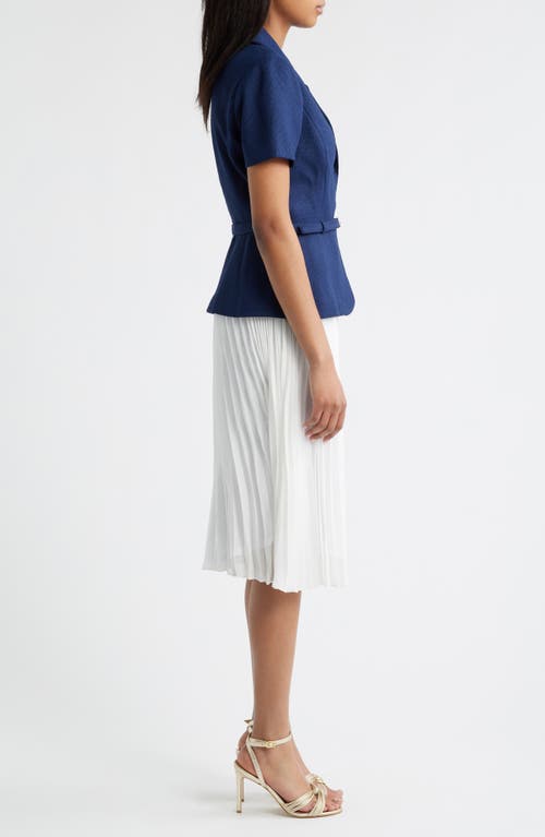 Julia Jordan Faux Two-piece Short Sleeve Belted Midi Dress