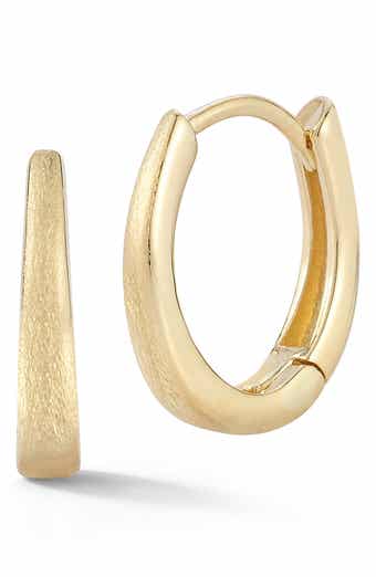 Ember Fine Jewelry 14K Gold Oval Huggie Hoop Earrings