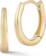 Ember Fine Jewelry 14K Gold Oval Huggie Hoop Earrings