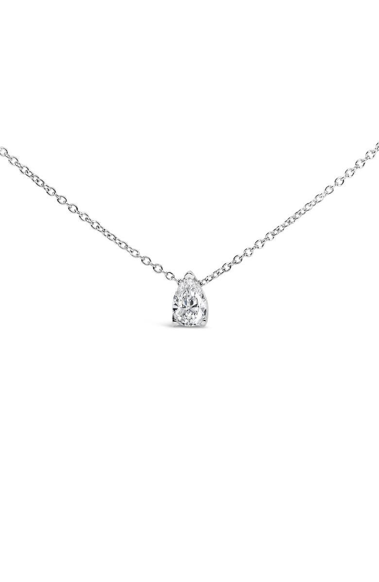 Haus of Brilliance 14K White Gold 1/2 Cttw Pear Shape Lab Grown Diamond Solitaire Pendant Necklace, Alternate, color, White