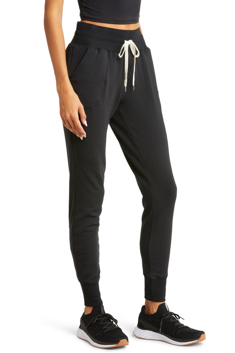 Peaceful High Waist Pocket Slim Joggers, Alternate, color, BLACK
