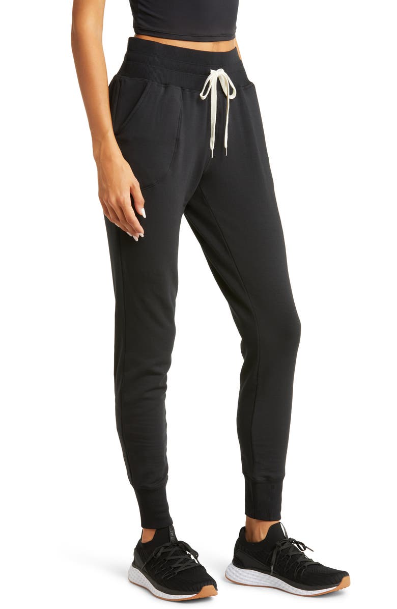 Zella Peaceful High Waist Pocket Slim Joggers, Alternate, color, Black