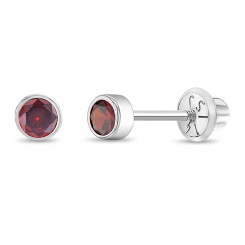 14k Bezel Cubic Zirconia Earrings