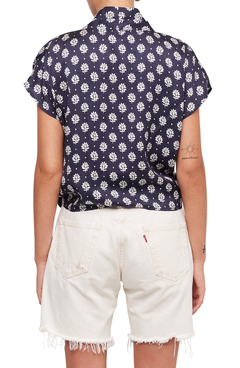 FIFTEEN TWENTY Maria Print Tie Front Top, Alternate, color, Navy Print