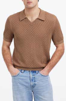 Madewell Diamond Pointelle Stitch Sweater Polo