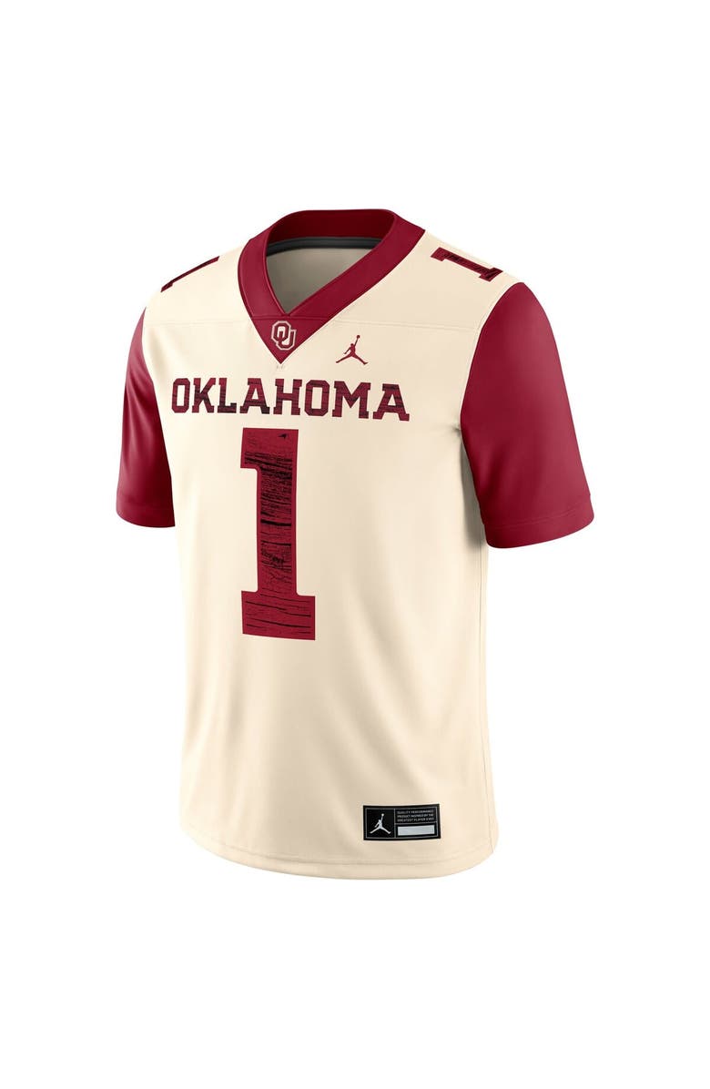 Jordan Brand Men's Jordan Brand #1 Natural Oklahoma Sooners Alternate Game Jersey, Alternate, color, Natural
