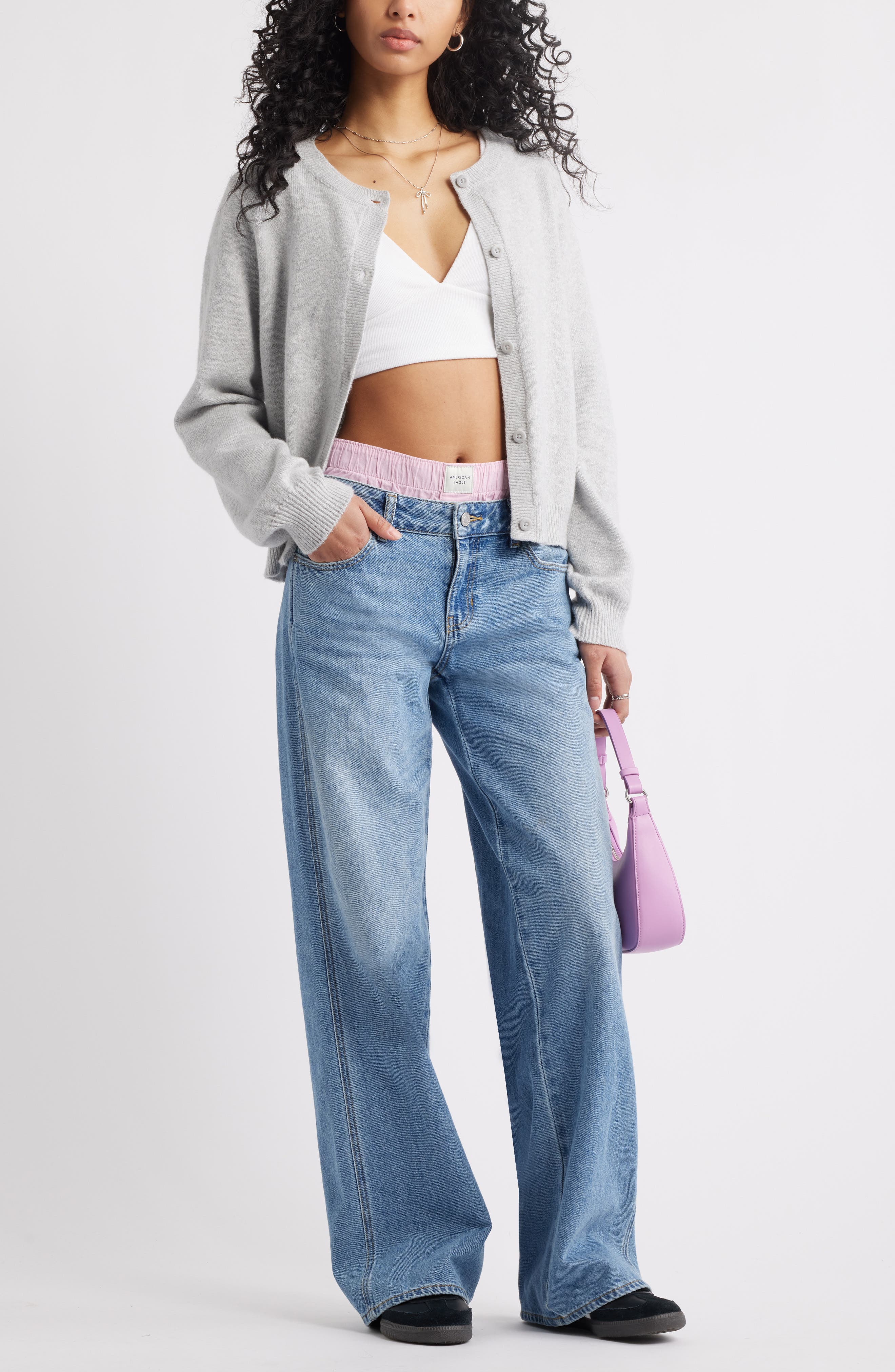 Crewneck Cotton Blend Cardigan - image 4