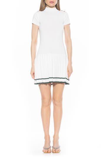 Alexia Admor Devika Pleated Knit Dress In Ivory