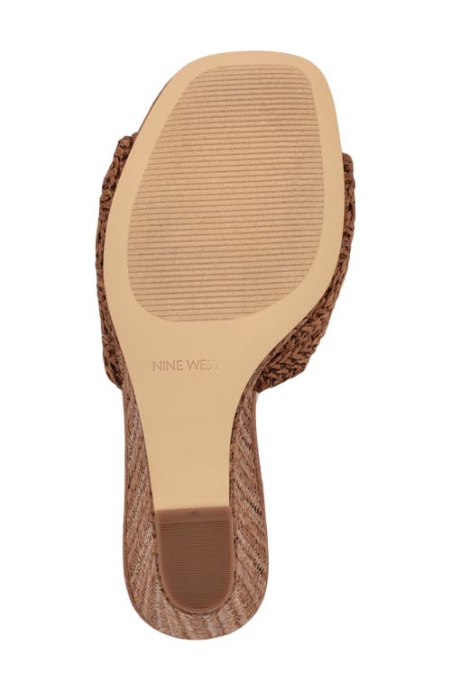 Shop Nine West Nikhil Wedge Sandal In Medium Brown