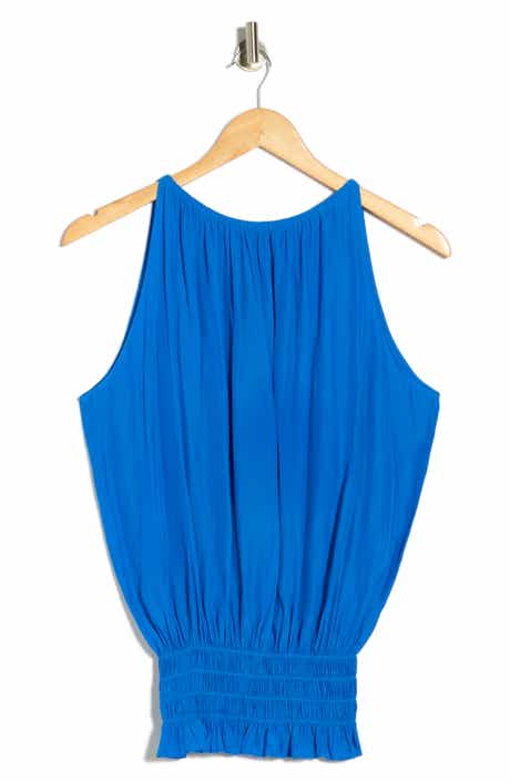 Ramy Brook Lauren Smock Waist Sleeveless Top