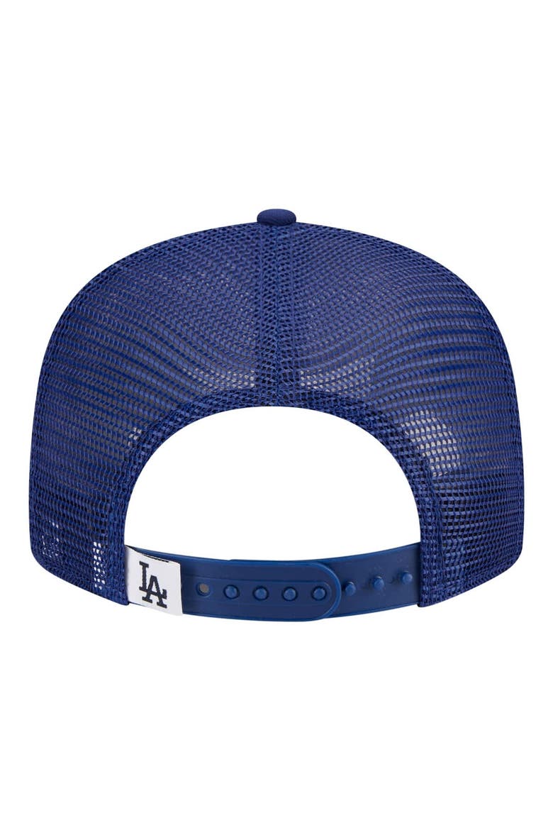 Youth New Era  Royal Los Angeles Dodgers 9FIFTY Trucker Snapback Hat, Alternate, color, Royal