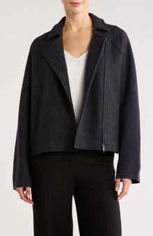 Eileen Fisher Wool Motorcycle Jacket