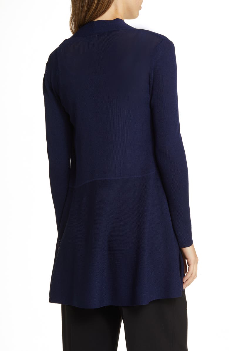 Anne Klein Monterey Peplum Cardigan, Alternate, color, Distant Mountain