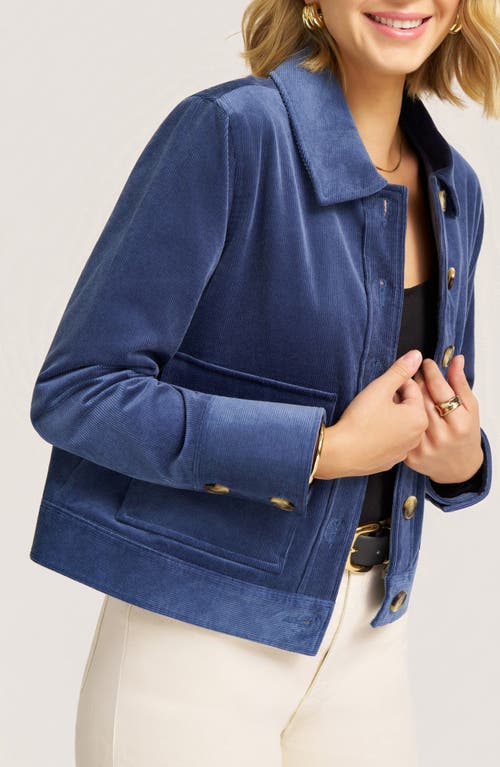 Matty M . Jeri Cotton Blend Corduroy Jacket In Blue