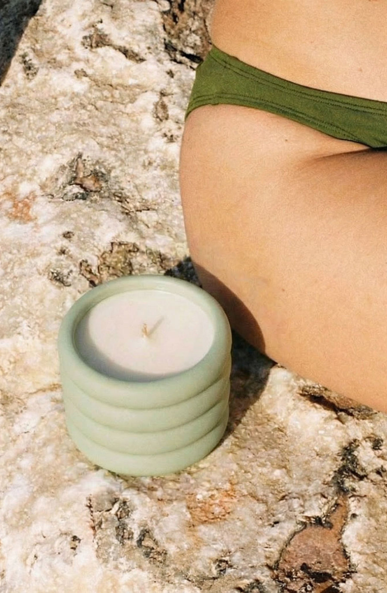 Italic Ceramic Candle & Wick Trimmer Set, Alternate, color, Matcha Bloom