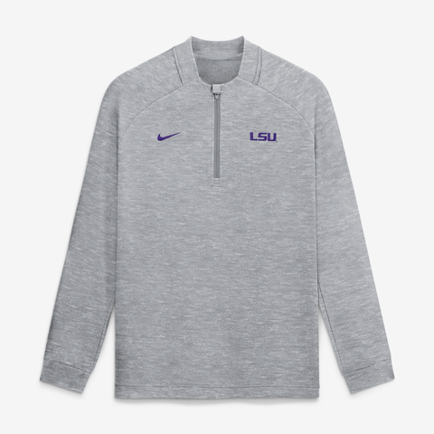 Men's Nike Gray LSU Tigers Par Raglan Tri-Blend Therma-FIT Half-Zip Pullover