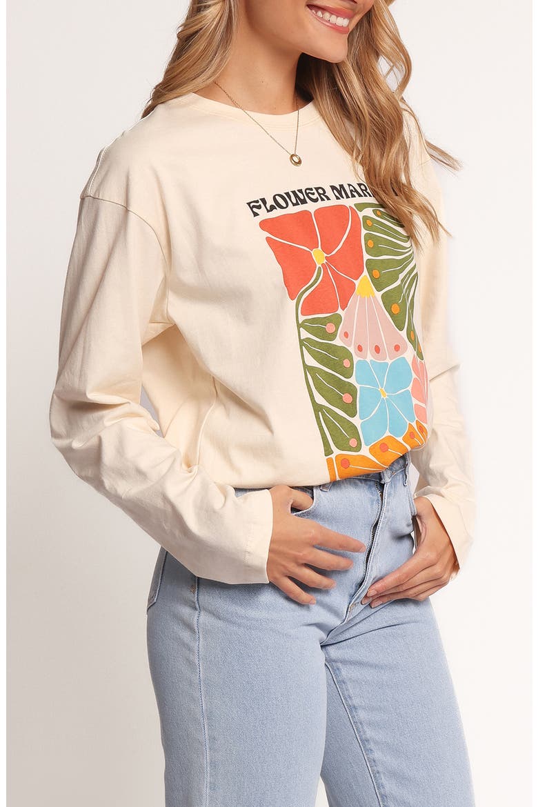 Flower Market Long Sleeve Graphic T-Shirt, Alternate, color, CREAM