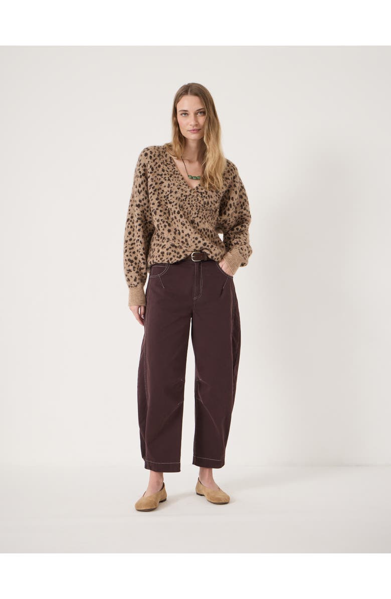 Hush Betty Wool Blend Patterned Wrap Jumper, Alternate, color, Hazelnut Brown