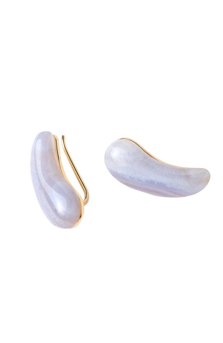 PDPAOLA Blue Lace Agate Aqua Earrings, Main, color, Blue Lace