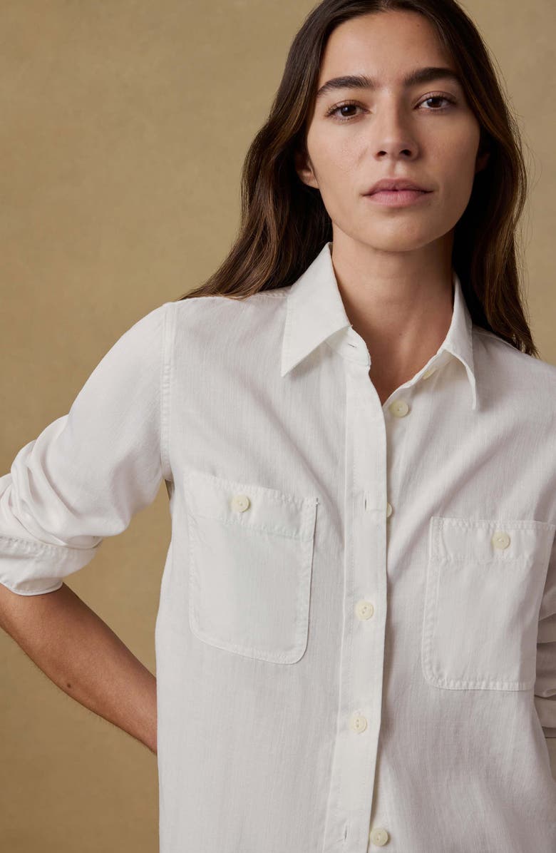 Faherty Tried & True Chambray Classic Shirt, Alternate, color, White