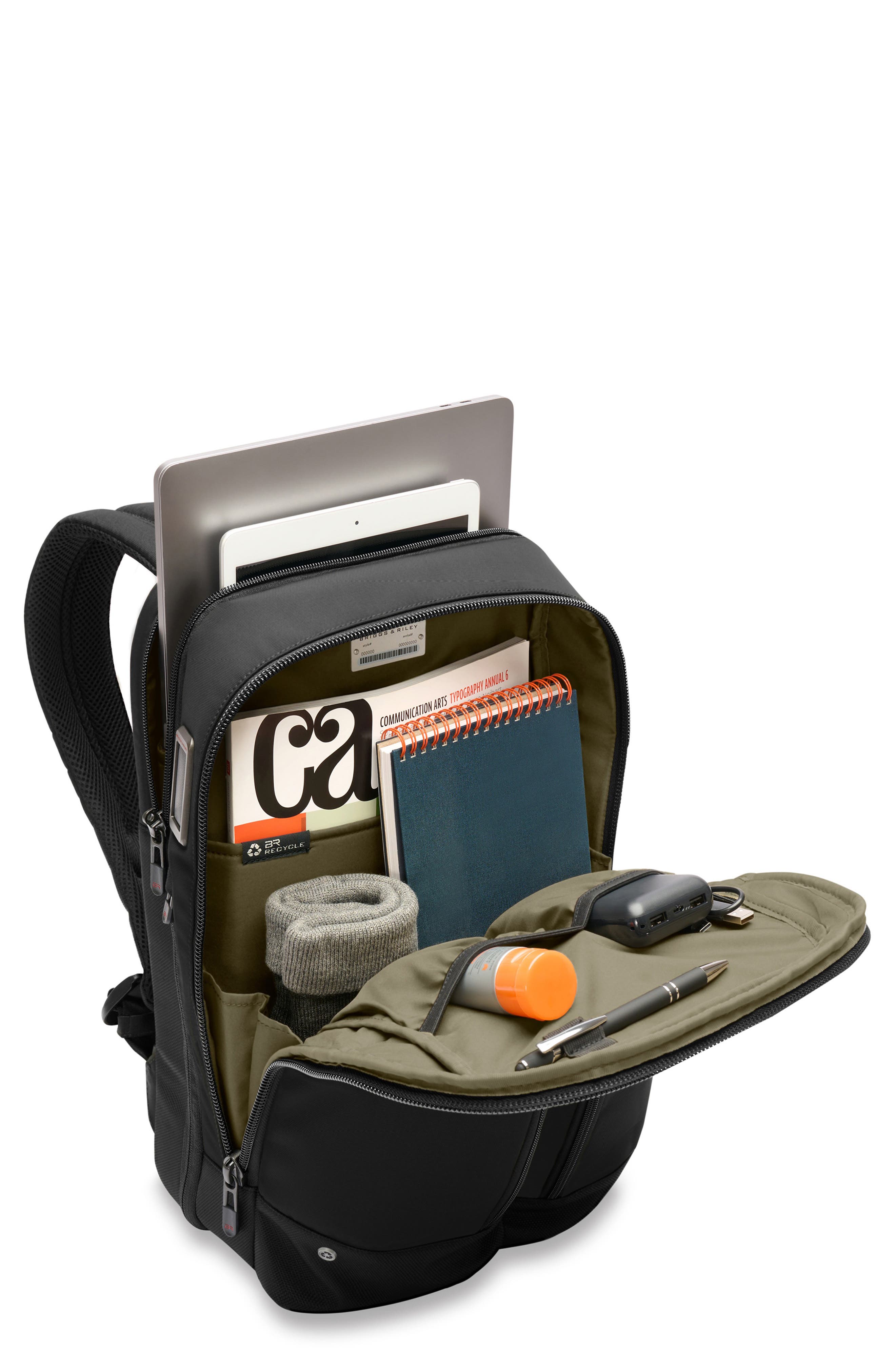 Briggs & Riley HTA Slim Expandable Backpack, Alternate, color, Black